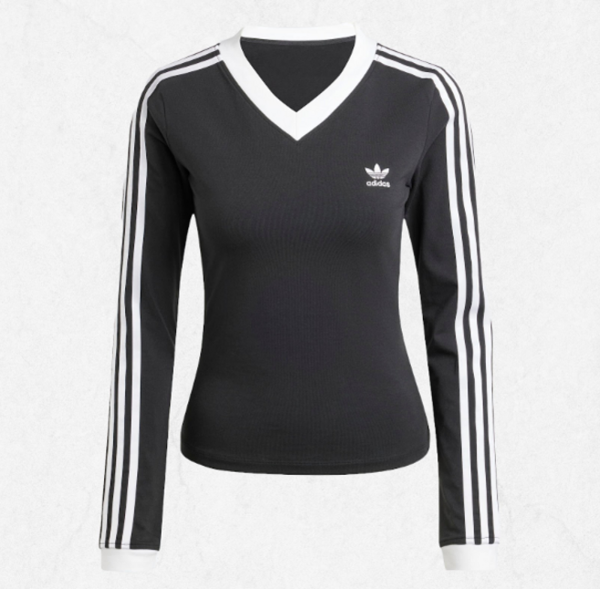 아디다스 오리지널 브이넥 롱 슬리브 우먼스 긴팔티