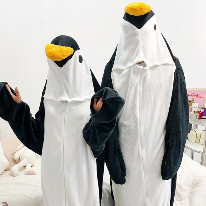 뒤뚱펭귄 동물잠옷/홈웨어/파자마원피스/긴팔잠옷/가을잠옷/캐릭터잠옷/원피스/신상/오버핏/데일리/긴팔잠옷/원피스잠옷/루즈핏/빅사이즈/편한옷/파자마세트/겨울잠옷