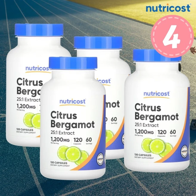 뉴트리코스트 시트러스 베르가못 1200mg, 4팩, 120정 - 쿠팡