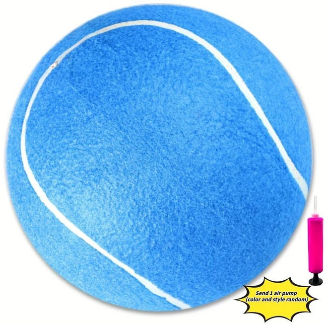 대형 인플레이터블 테니스 공 핑크 내구성 탄력성 큰 사이즈 야외 캠핑 하이킹 교육용 놀이, 1. 파란, 1개