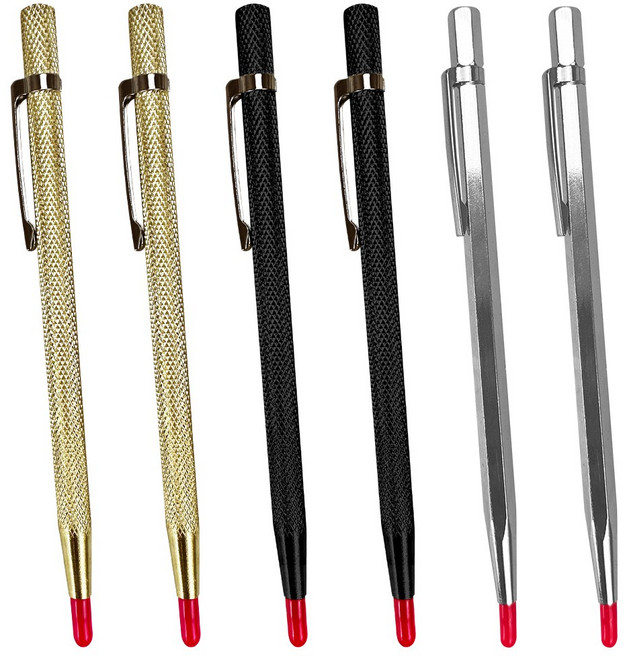 6개 철펜 / 철필 / 타일 유리 선긋기 /텅스텐 스틸 마킹 펜/합금강 산업용 철필 도안용 금긋기 바늘 철펜 금속 유리 석재 아크릴 무드등에 표기를 할 수 있음