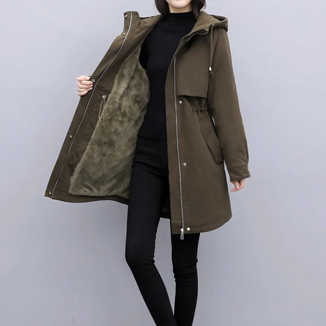 핑크엘리제 여성 야상 겨울아우터 페이덴후드점퍼