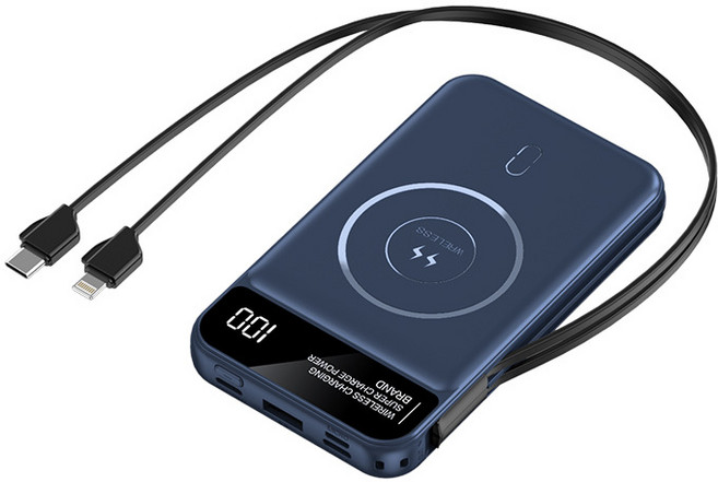 미니 유선 무선 대용량 보조배터리 20000mAh 10000mAh 삼성 아이폰 가벼운, 푸른 색