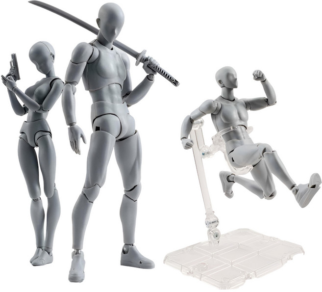 드로잉 인체 관절 인형 액션 피규어 남녀 모형 소묘 데생 스케치, 인체모형 남 E 블랙