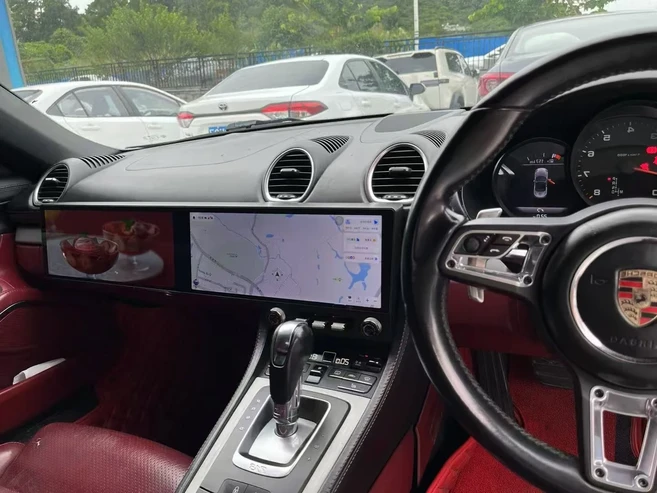 12.3인치 듀얼 스크린 포르쉐 박스터 718 2016-2023용 안드로이드 무선 카플레이 GPS 멀티미디어 플레이어, 07 8G 128G LHD, 1