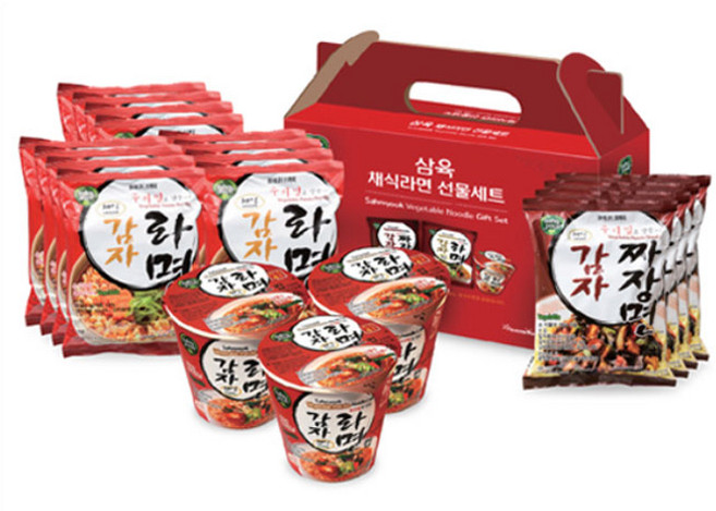 채식짜장라면 / 비건짜장라면 / 비건짜장면 / 우리밀 짜장라면 / 삼육 우리밀채식감자짜장면 16봉 1박스, 1개, 2.048kg