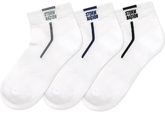 스톰 볼링 삭스 양말 3매입 1세트/ 베스트 판매 상품 / 볼링양말 / 쿨맥스 원단 / 3매 1SET, 1세트, 화이트