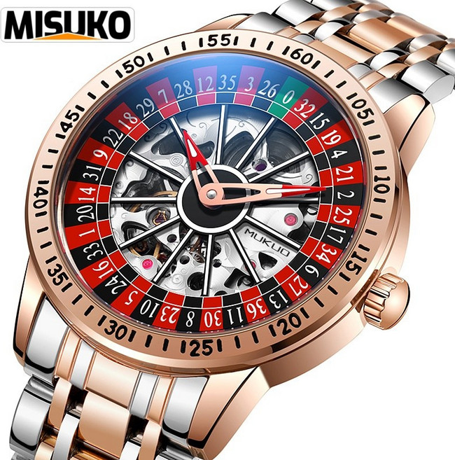 Misuko 오토매틱 남성용 시계 3ATM 방수 야광 눈금 스테인리스