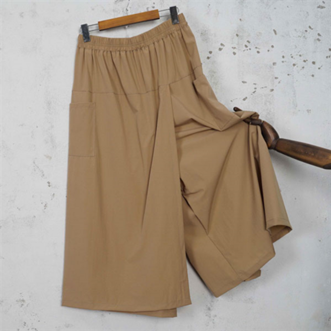 여성 아노락 나일론스판 앞뒤랩 밴딩 치마바지