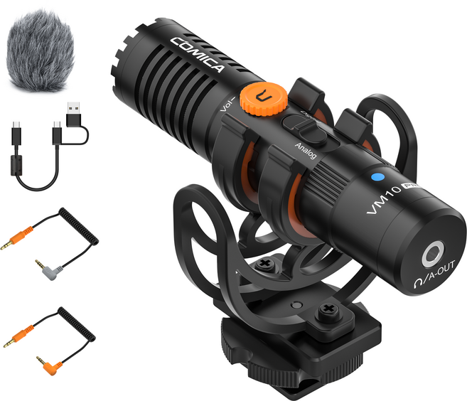 COMICA VM10 PRO 마이크 USB C 외장형 마이크 카메라용 미니 마이크 디지털 출력 라이브 방송 인터뷰 YouTube Android/iPhone/PC/컴퓨터 호환, 1개