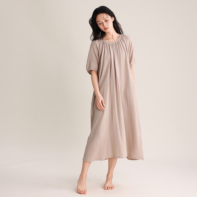 여성 순면 잠옷 루즈핏 드레스 홈웨어 원피스 임산부 빅사이즈