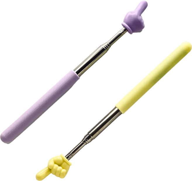 티스메아 5단 손가락 지시봉 핸드 안테나 프레젠터 포인터, 보라+옐로우, 1세트