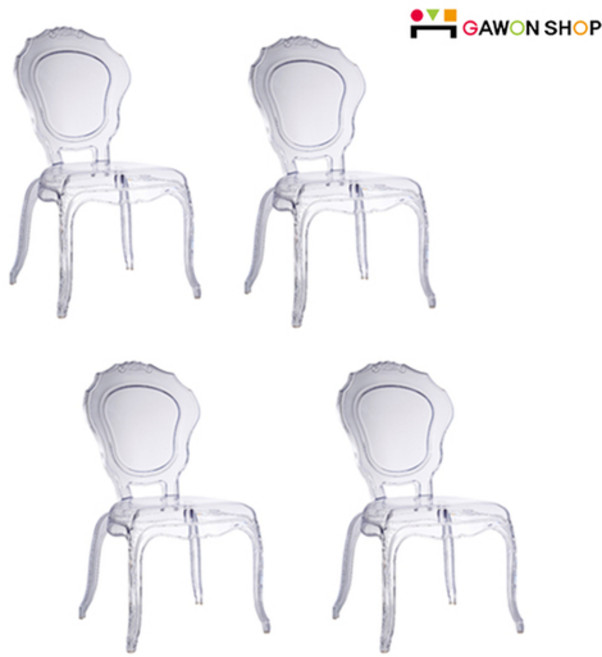 GAWON 프린세스 고스트체어, 4개, 투명
