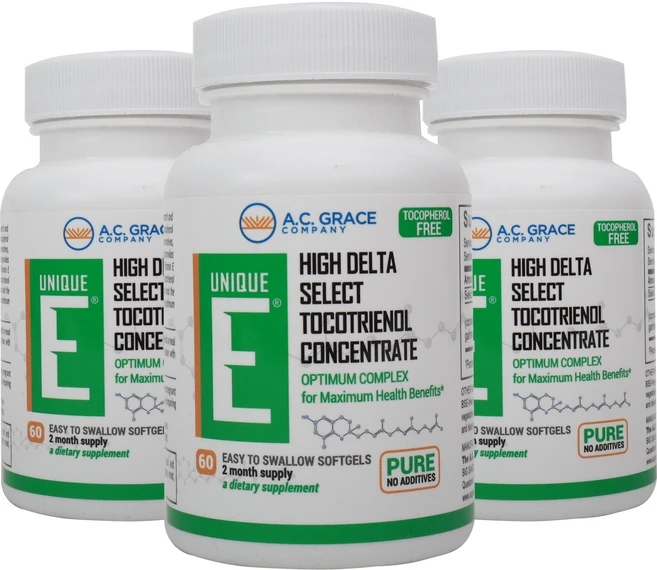 에이씨그레이스컴퍼니 유니크 E 토코트리에놀 토코페롤-프리 소프트젤, 3개, 60정 - 쿠팡