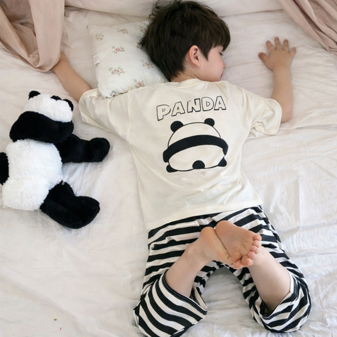 굿도우 아동용 모달 스트라이프 실내복 7부