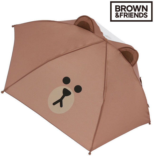 라인프렌즈 47 베이직 브라운 입체 아동우산(브라운)_MULNU10019