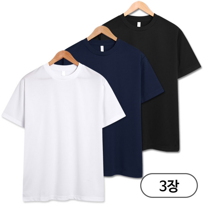 3장 세트 드라이 라운드 쿨티셔츠 남녀공용 기능성 반팔티 냉감 반팔 반팔티 (SCC5274PT)