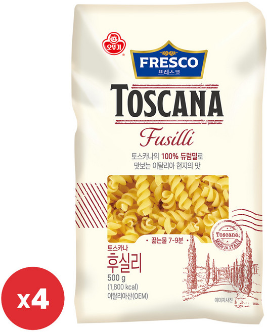 오뚜기 프레스코 토스카나 후실리 500g 4개