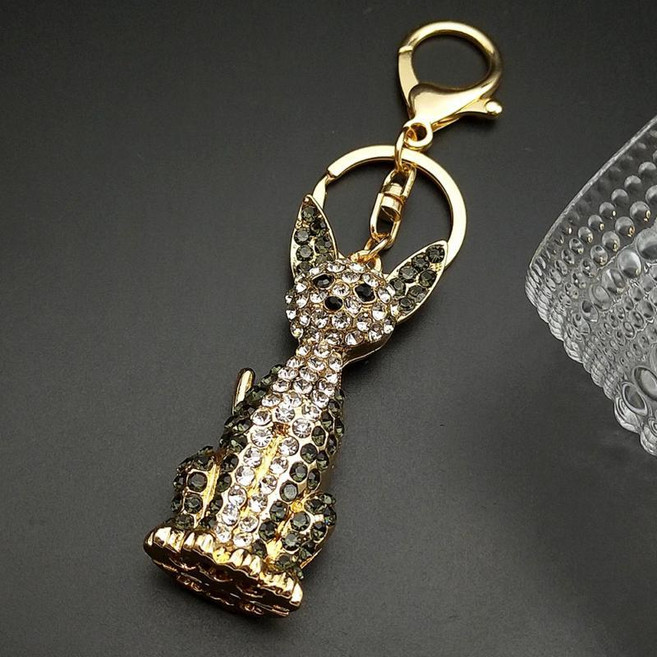 이집트 고양이 아비시니아 열쇠 고리 라인 크리스탈 러블리 동물 가방 장식 쥬얼리, 1개, 1. B