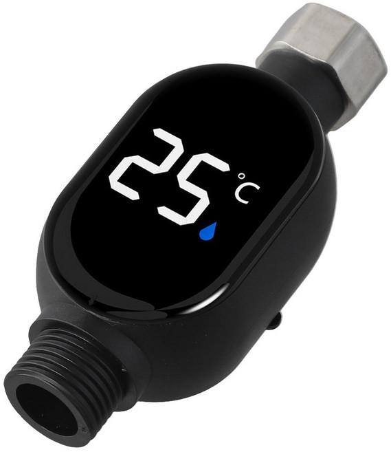 1PC 샤워 욕실 온도 사용 방수 디지털 목욕 디스플레이 조절기 수도꼭지 온도측정기, Bottom water inlet, 1개