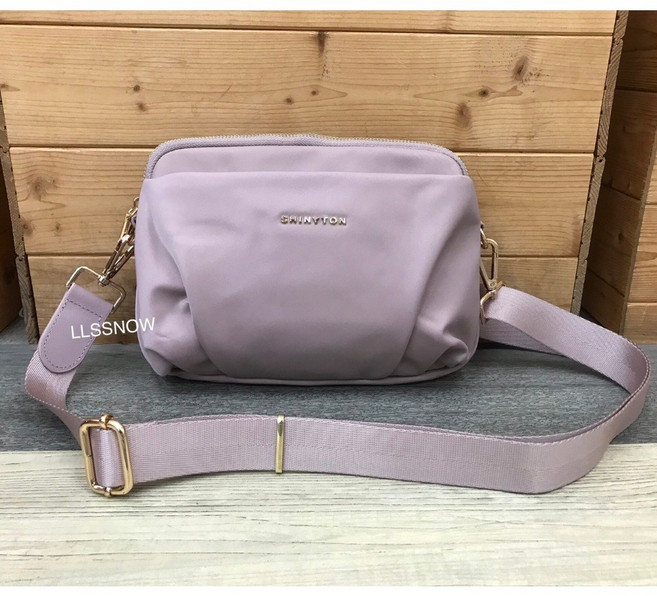 SHINYTON 尼龍貝殼包 雲朵包 側背包, 淺粉 (T1S120) #084