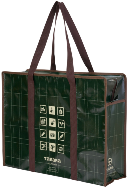 TKR 국산 지퍼 타포린백 쇼핑백, 타포린백 6호 브라운