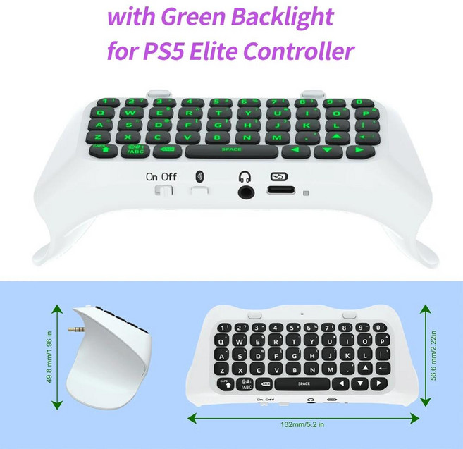 PS5 핸들용 키보드 Bluetooth 무선 외부 채팅 음성, 1개, 2) White A