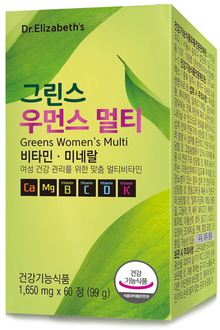 Dr 엘리자베스 그린스 우먼스 멀티 NEW 60정, 1박스, 60회분