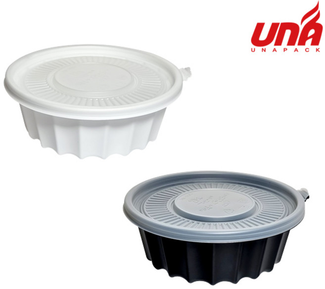 고밀폐-블랙 195파이 탕용기 소 대한민국 배달용기 1등 유나팩 오늘간데이, 1세트, 300세트