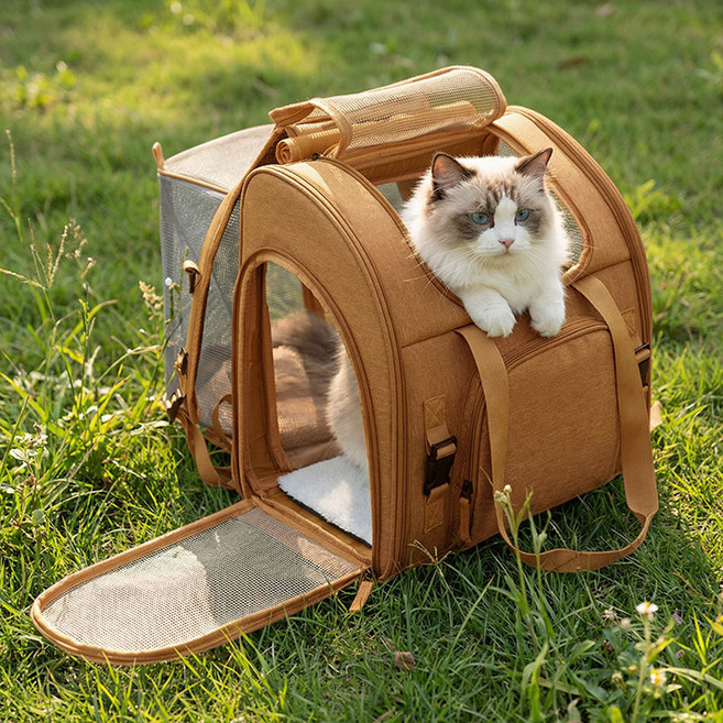 마술사 다기능 확장형 반려동물 이동가방 3면통풍, 1개, 옐로우