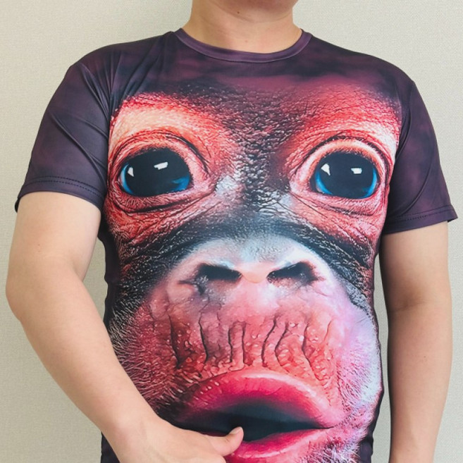 오랑우탄 여름 티셔츠 원숭이 고릴라 반팔티 커플 우정 단체 티_TR-2026001