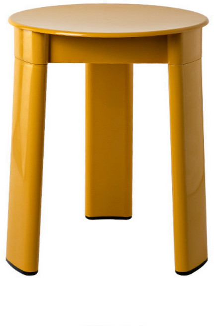 공간빌더 플라스틱 원형 파스텔 의자 가벼운 야외 카페 보조 간이의자 인테리어 화장대 스툴, 옐로우