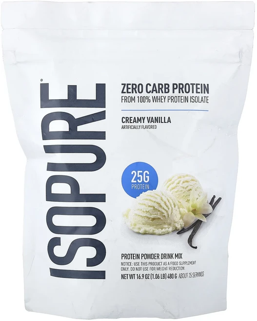 몸관리하세요 겨울입니다 Isopure 탄수화물 제로 프로틴 파우더 드링크 믹스 크리미한 바닐라 480g(1.06lb) 특별관리진행, Isopure탄수화물제로프로틴파우더드링크믹스크리미한바닐, 480g, 1개 - 쿠팡