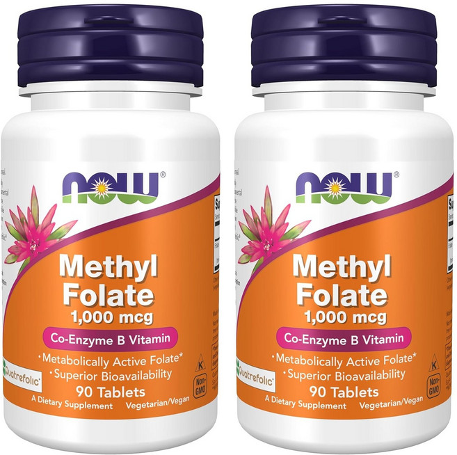 나우푸드 메틸 폴레이트 1000mcg 타블렛, 90개입, 2개, 90정