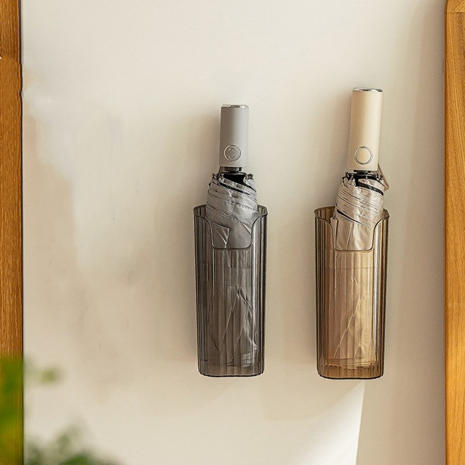 벽걸이 우산 수납 선반 가정용 아이디어 우산꽂이 심플 우산 수납함, 2개