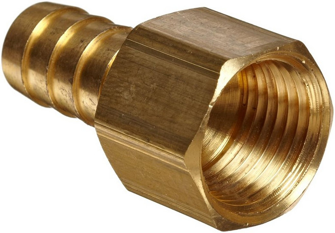 앤더슨 메탈 57002-0804 황동 호스 피팅 커넥터 12인치 바브 x 14인치 암관, 1/2" Barb x 3/8"