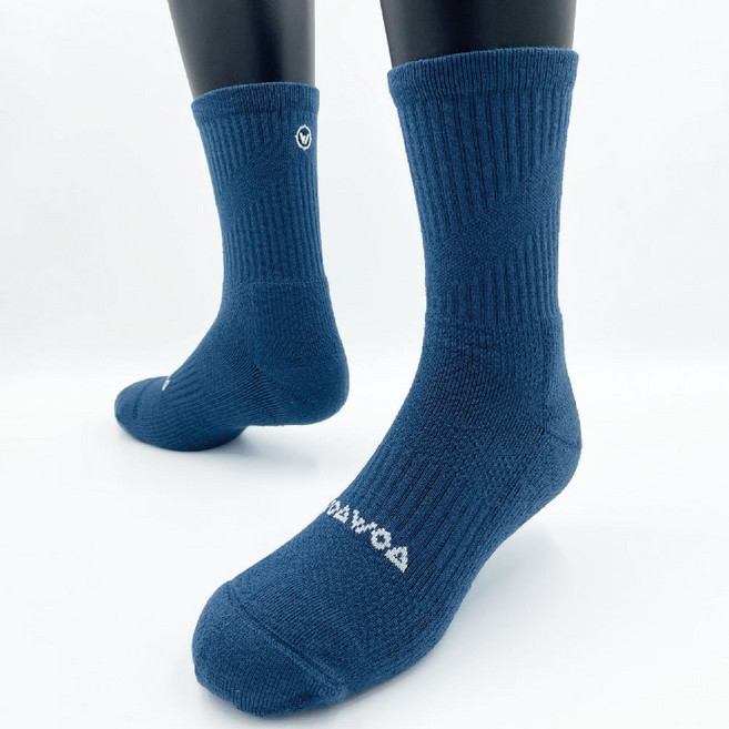 WOAWOA 經典素色羊毛登山襪 高筒, 1個, 墨藍色,M(22-24公分)
