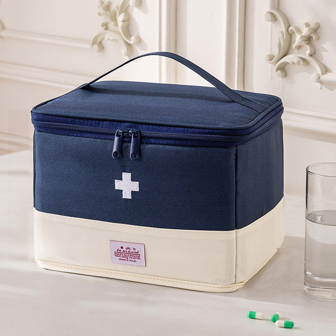 소담몰 응급 여행용 구급 파우치 네이비 XXL 26.5 x 19.5 x 19.5 cm, 1개
