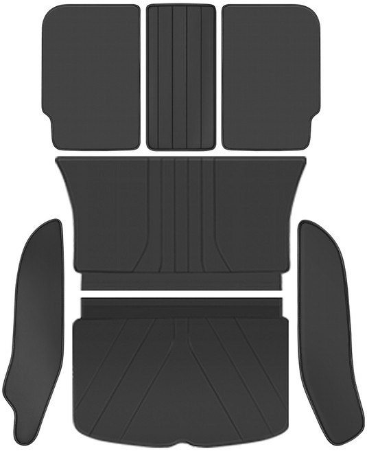 YZ 테슬라 트렁크 매트 퀼팅 가죽 방수 미끄럼 방지 매트 호환 주니퍼 모델Y, 블랙, 모델 Y, 1개