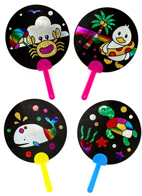 포일아트 종이 부채만들기 동물부채 4종, 고래, 5개