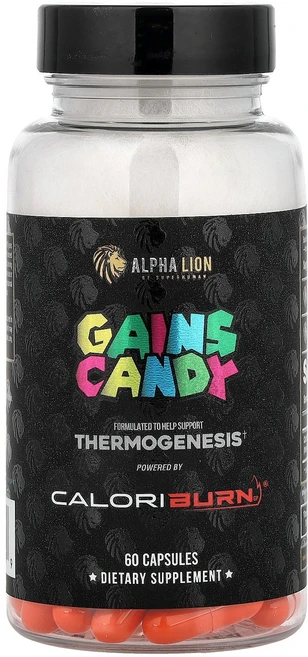 ALPHA LION Gains Candy CaloriBurn® 60 Capsules (40 mg per Capsule), ALPHA LION, Gains Candy, Calor, 1개 - 쿠팡