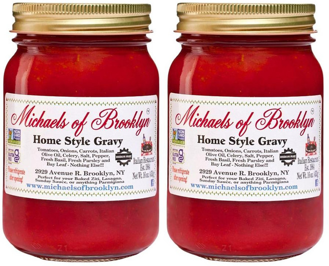 Michaels Of Brooklyn 홈스타일 그레이비 토마토 소스 2팩, 2개, 453g