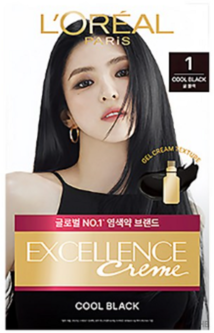 로레알파리 엑셀랑스 크림 염색제, 1호 블랙계열(쿨블랙), 8개