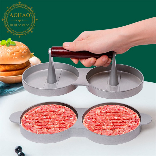 AOHAO 햄버거 패티 프레스 원현 더블, 3개