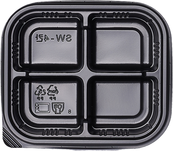 형제팩 4칸 반찬용기 일회용 포장용기, 600개, 1세트