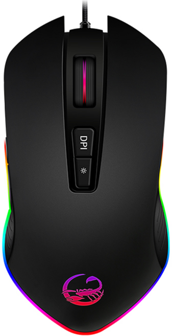 팀스콜피온 LUCA X1 RGB 유선 게이밍 마우스 PIXART 센서 옴론 스위치