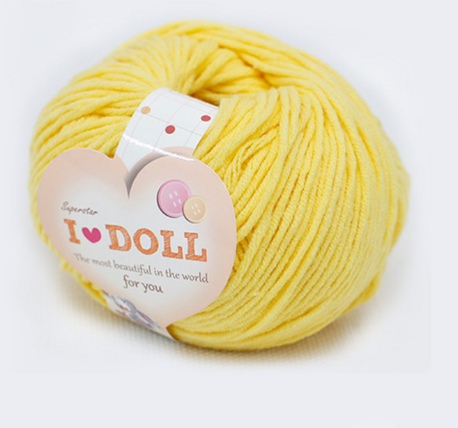 [앵콜스] (10+1)아이돌(낱볼) 인형실 소품실 면사 뜨개실 털실, 06 레모나, 1개