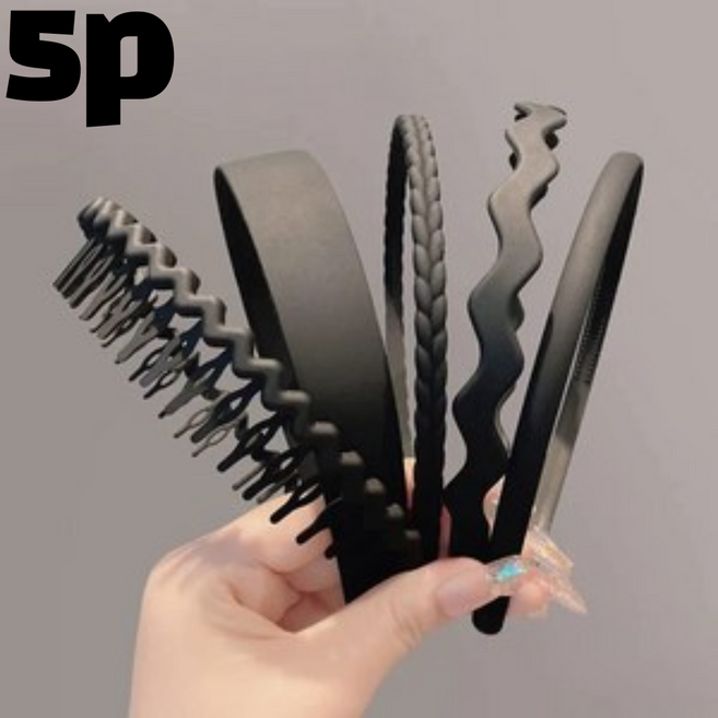 블링모어 남녀공용 귀안아픈 빗살 고정 무광블랙 데일리 헤어밴드 머리띠