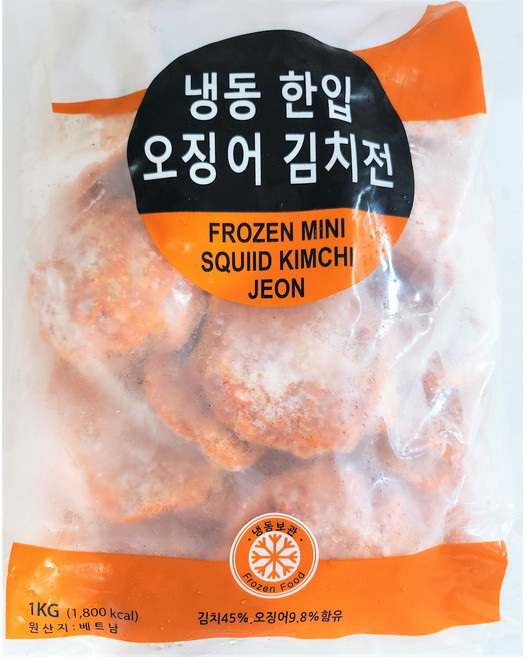 FROZEN FOOD 냉동 한입 오징어 김치전, 1개, 1kg