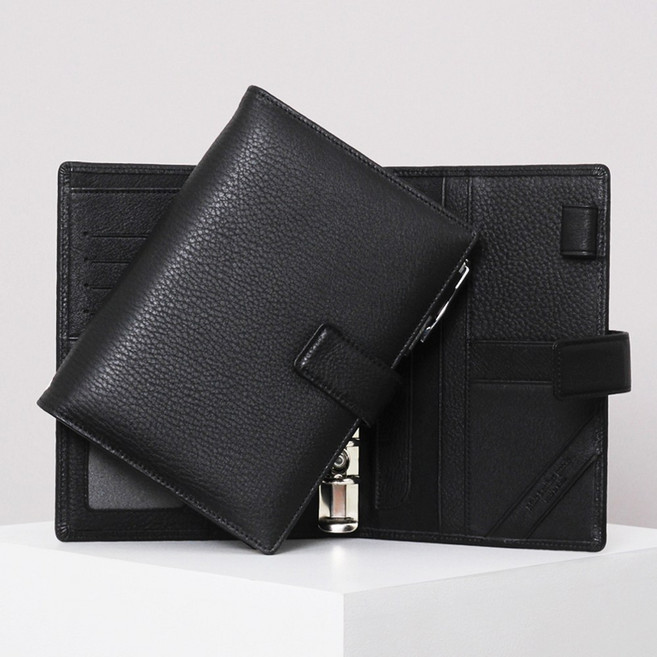 2026년 마뜨 슈렁컨 소가죽 40절 b6 업무 가죽 6공 다이어리 커버 블랙, (블랙)D77211 내부/영문정자체 풀네임